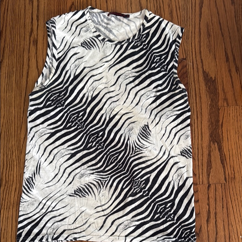 Zebra Print Sleeveless Top Men’s - Roberto Cavalli